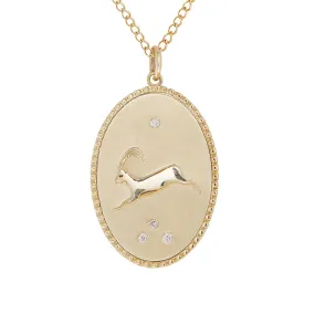 10K Gold Large "Ibex" Necklace with Diamond Detail