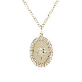 10K Gold Small Pave Diamond "Star" Necklace