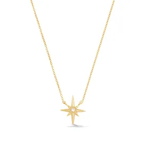 14k Gold & Diamond North Star Pendant