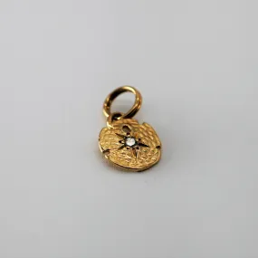 14K Gold & Diamond Sand Dollar Charm