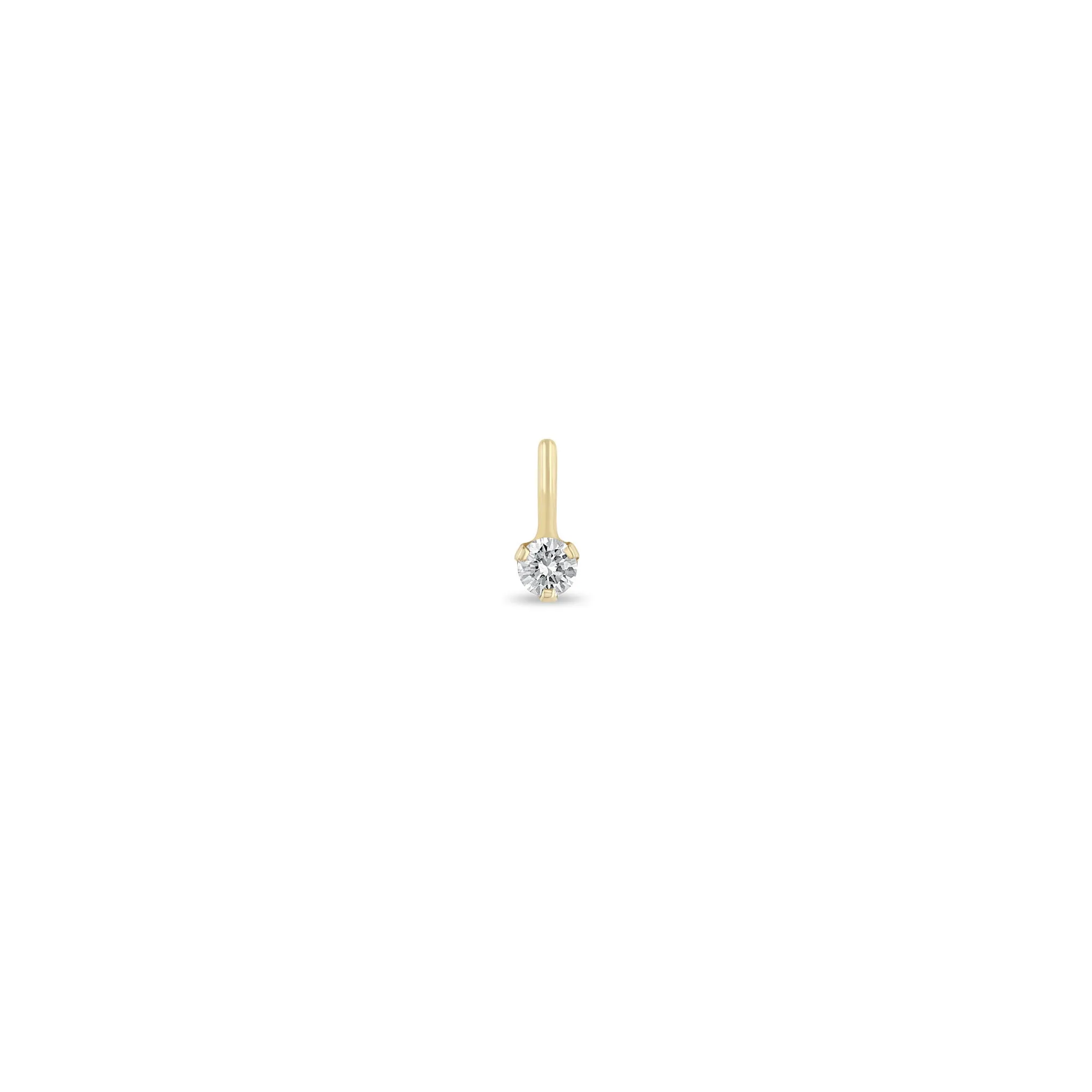 14k Single Prong Set Diamond Charm Pendant