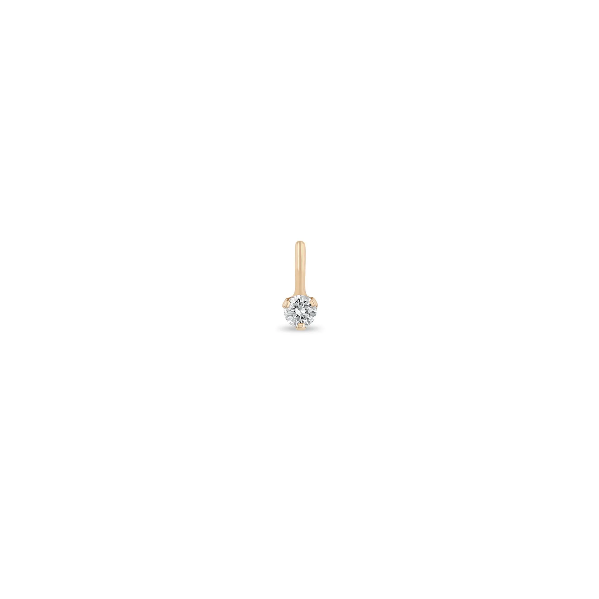 14k Single Prong Set Diamond Charm Pendant