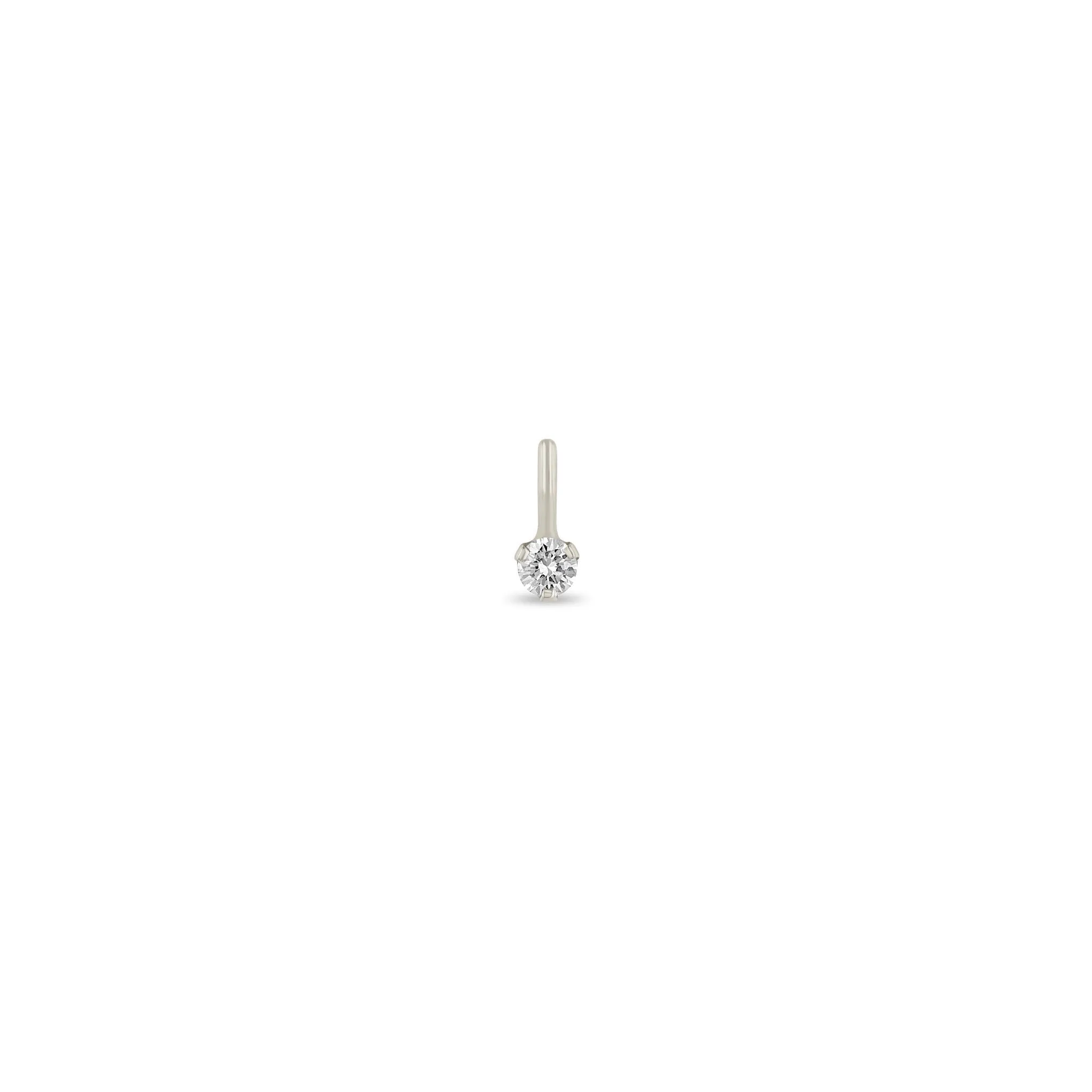 14k Single Prong Set Diamond Charm Pendant