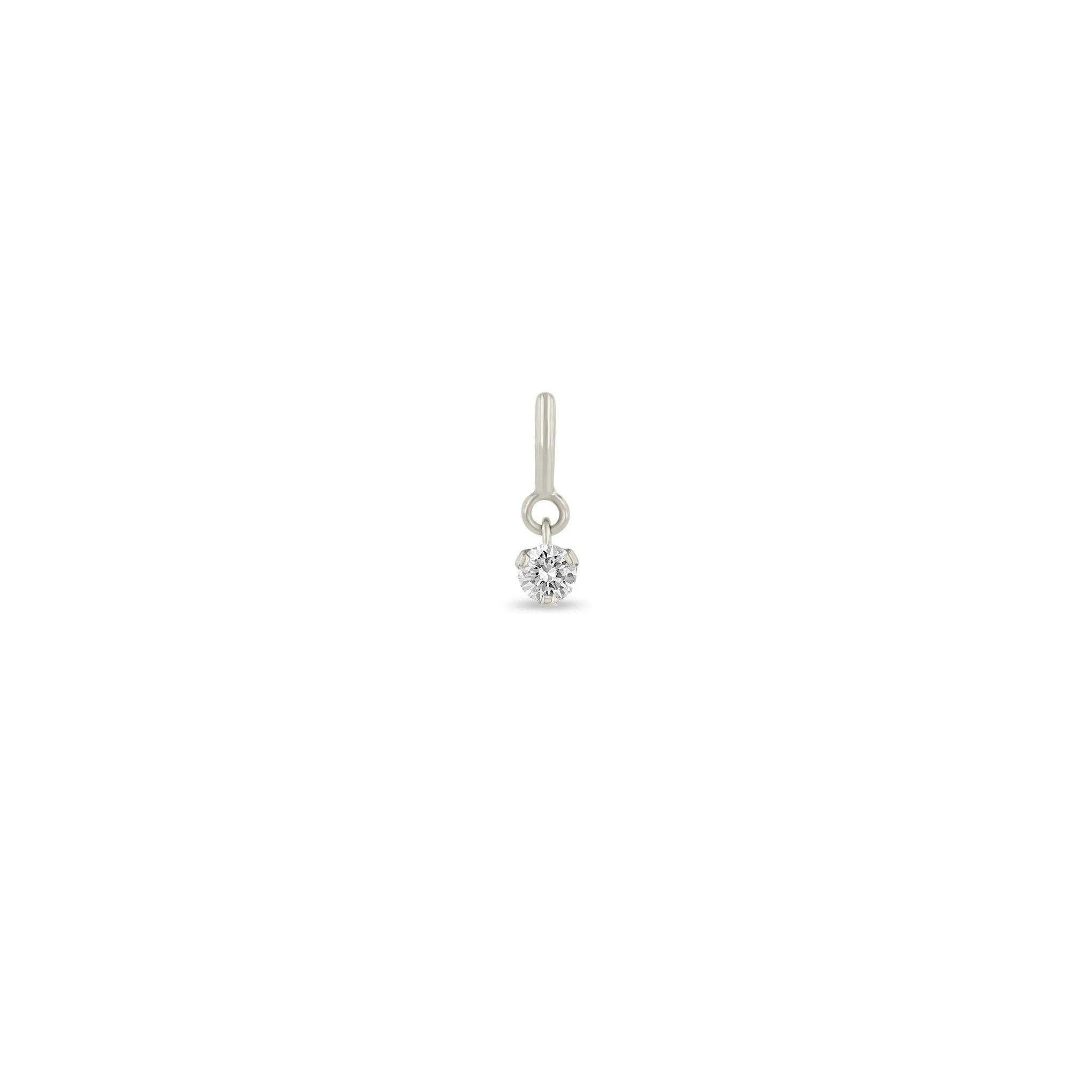 14k Single Prong Set Diamond Charm Pendant