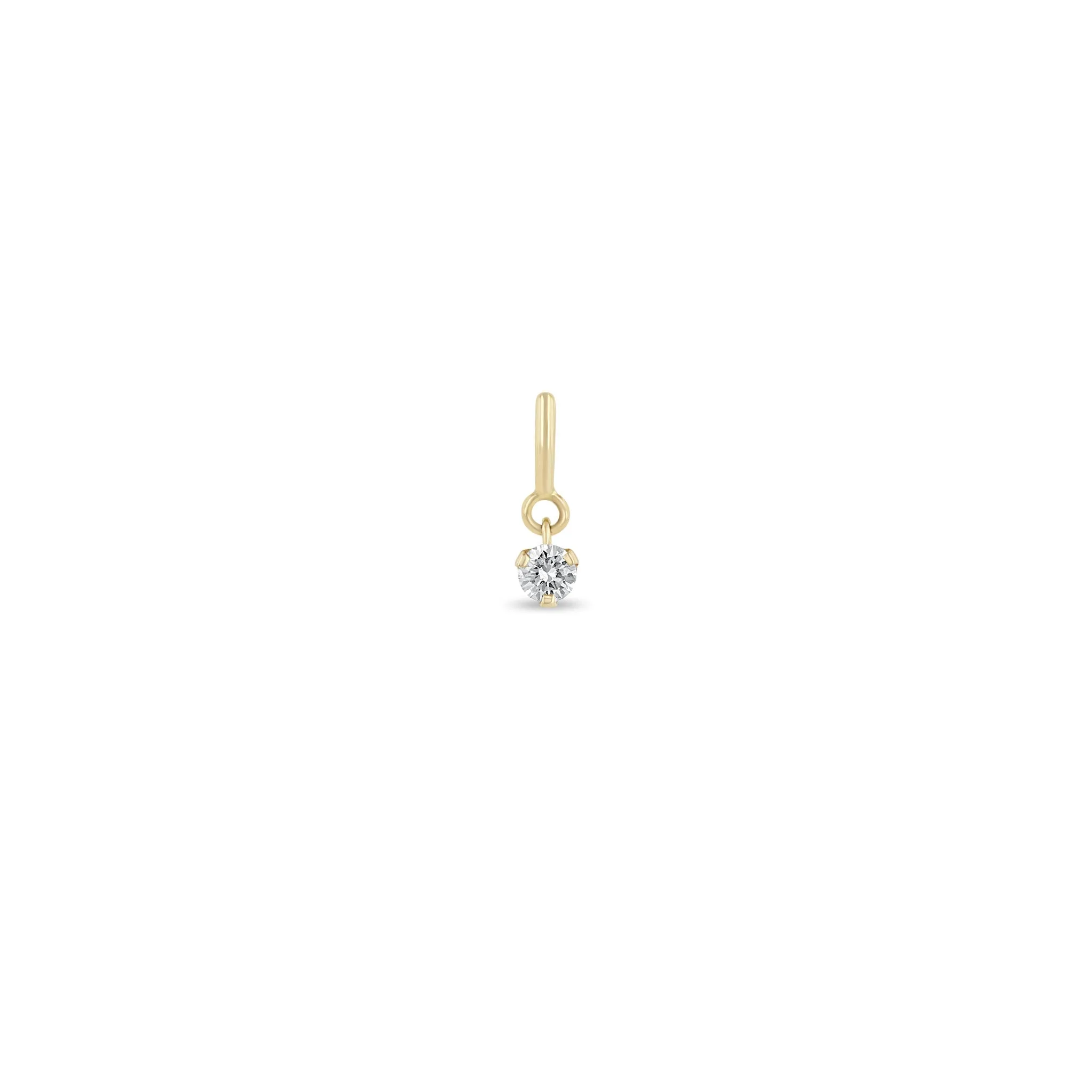 14k Single Prong Set Diamond Charm Pendant