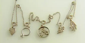 14K White Gold, Diamond Charm Necklace