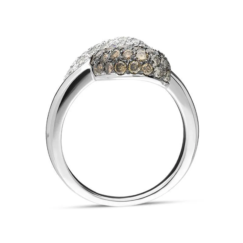 18ct White Gold .5ct Diamond Pave Dress Ring