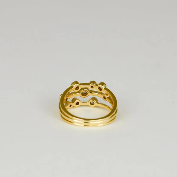 18ct Yellow Gold 0.33ct Round Scattered Diamond Dress Ring