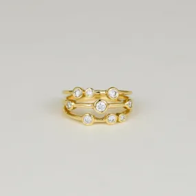 18ct Yellow Gold 0.33ct Round Scattered Diamond Dress Ring