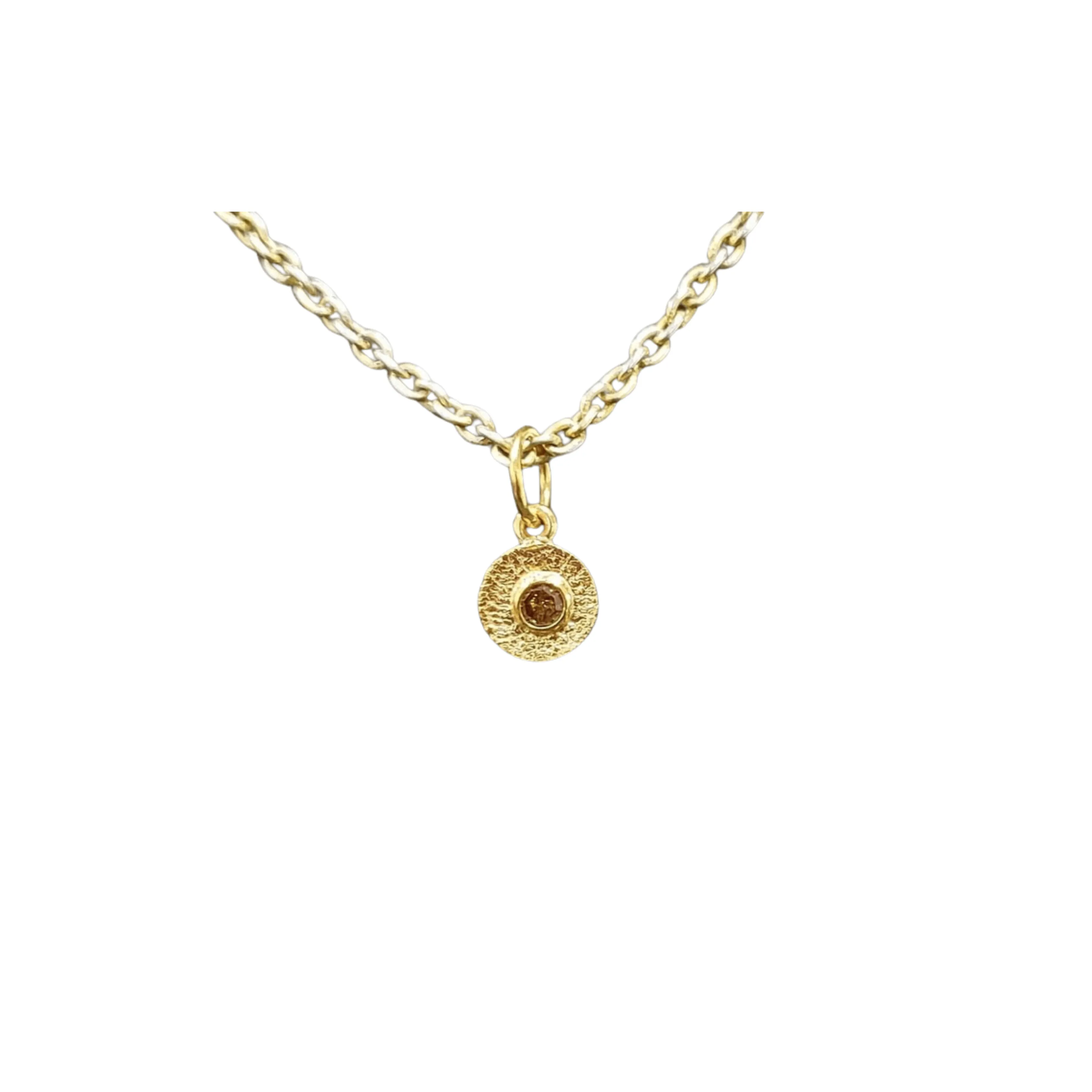 18k Gold Brown Diamond Pendant