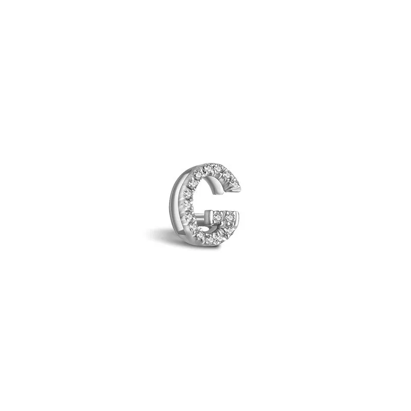 18k Gold Initial Letter "G" Diamond Pandent   Necklace