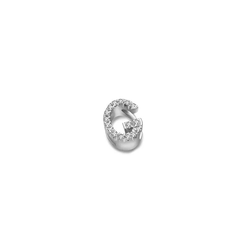 18k Gold Initial Letter "G" Diamond Pandent   Necklace