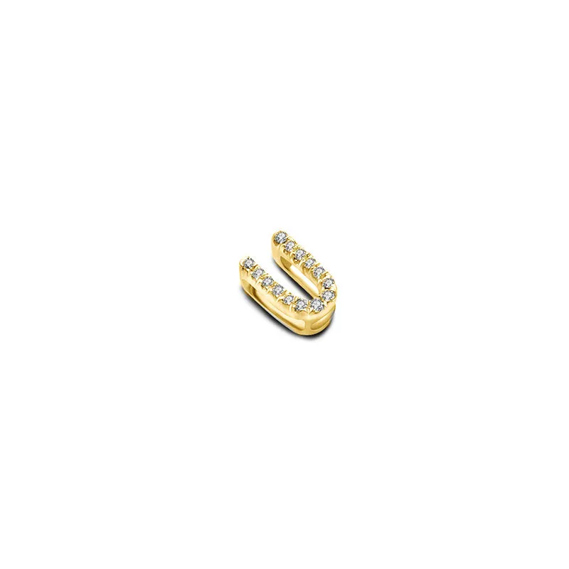 18k Gold Initial Letter "U" Diamond Pendant