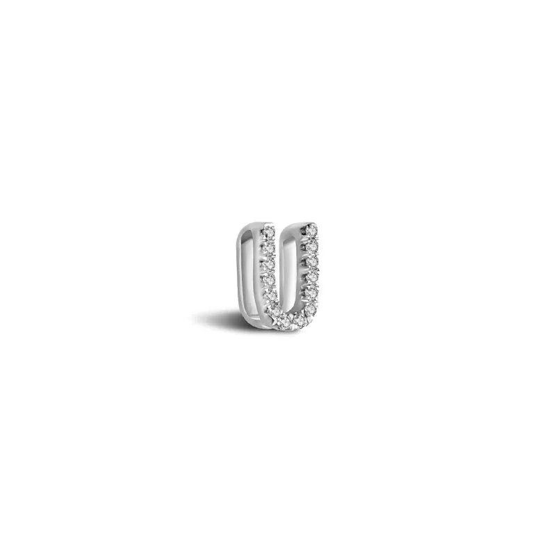 18k Gold Initial Letter "U" Diamond Pendant