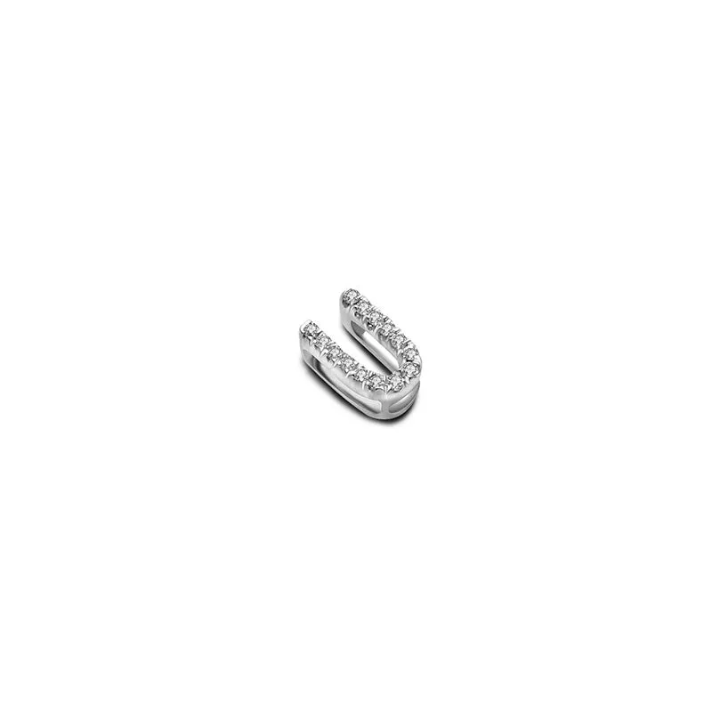 18k Gold Initial Letter "U" Diamond Pendant