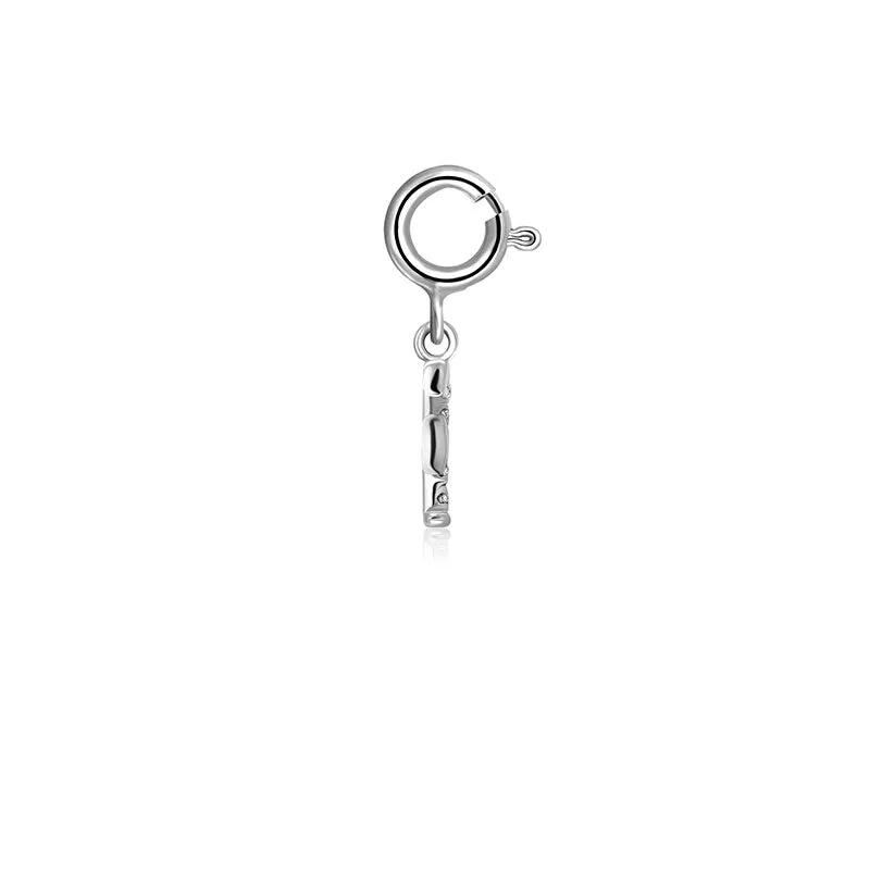 18k Gold Letter "F" Diamond Charms