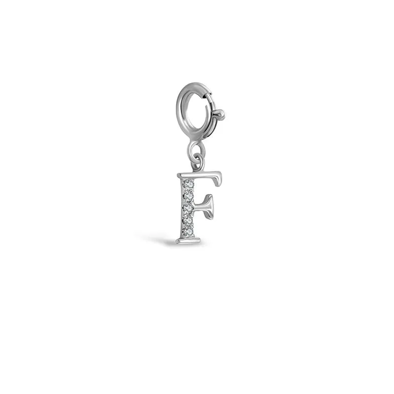 18k Gold Letter "F" Diamond Charms
