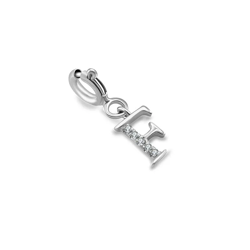 18k Gold Letter "F" Diamond Charms