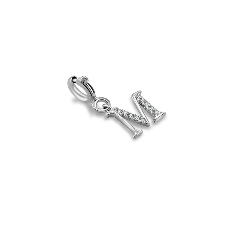18k Gold Letter "M" Diamond Charms