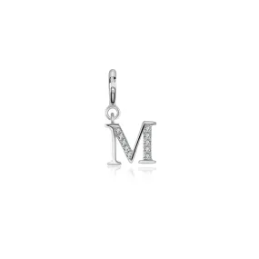 18k Gold Letter "M" Diamond Charms