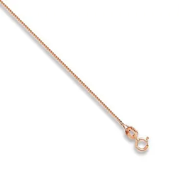 18K Rose Gold Ladies Curb Neck Chain