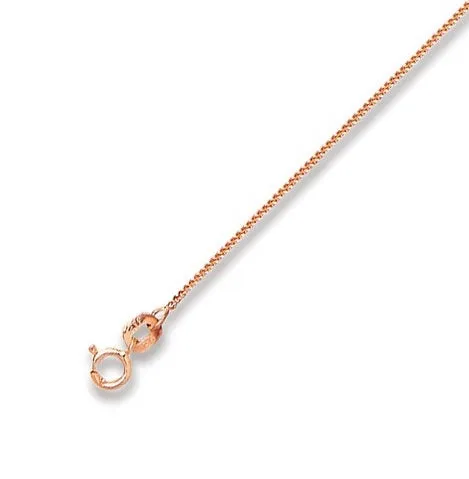 18K Rose Gold Ladies Curb Neck Chain