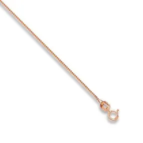 18K Rose Gold Ladies Curb Neck Chain