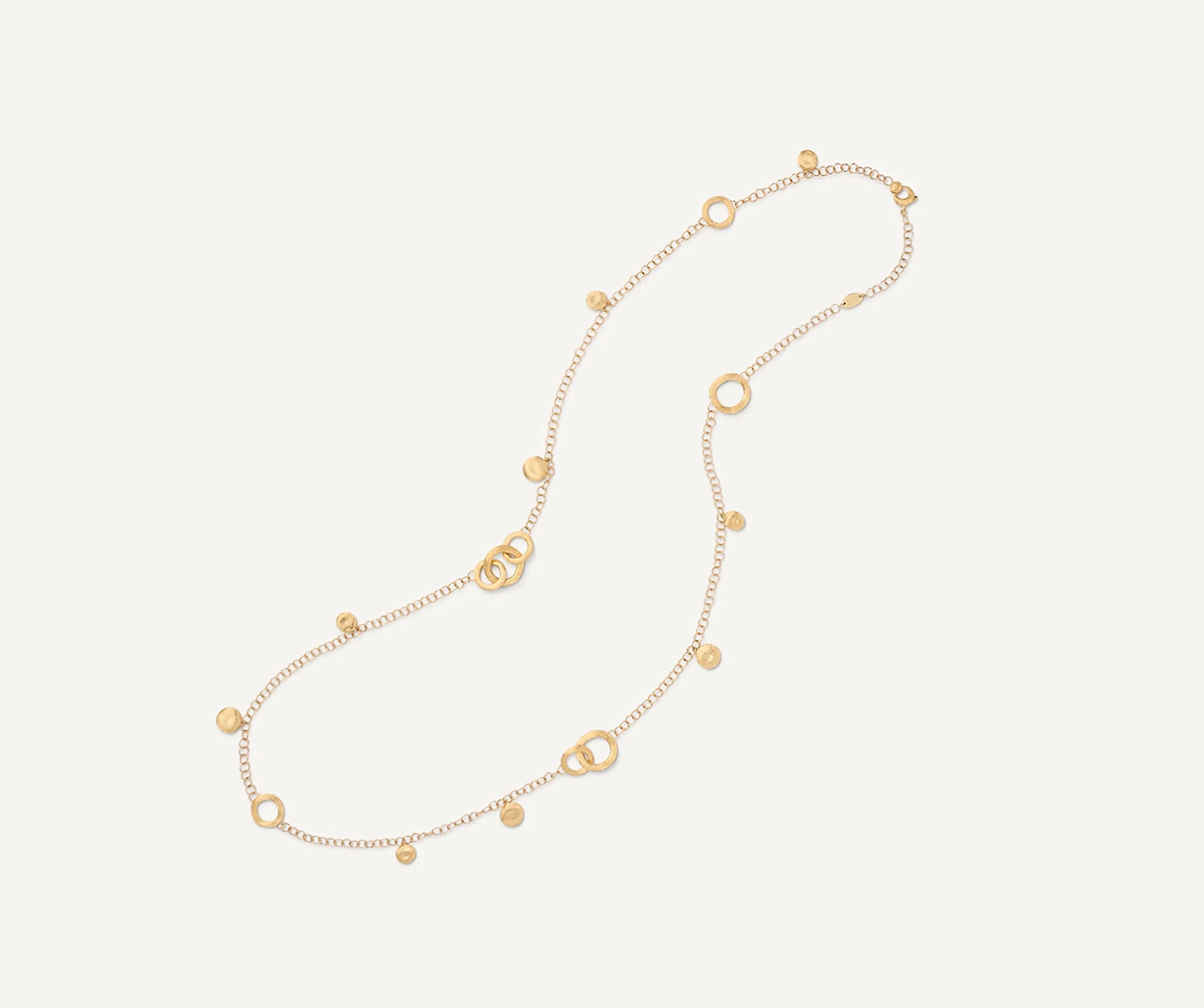 18K Yellow Gold Link & Charm Necklace, Long