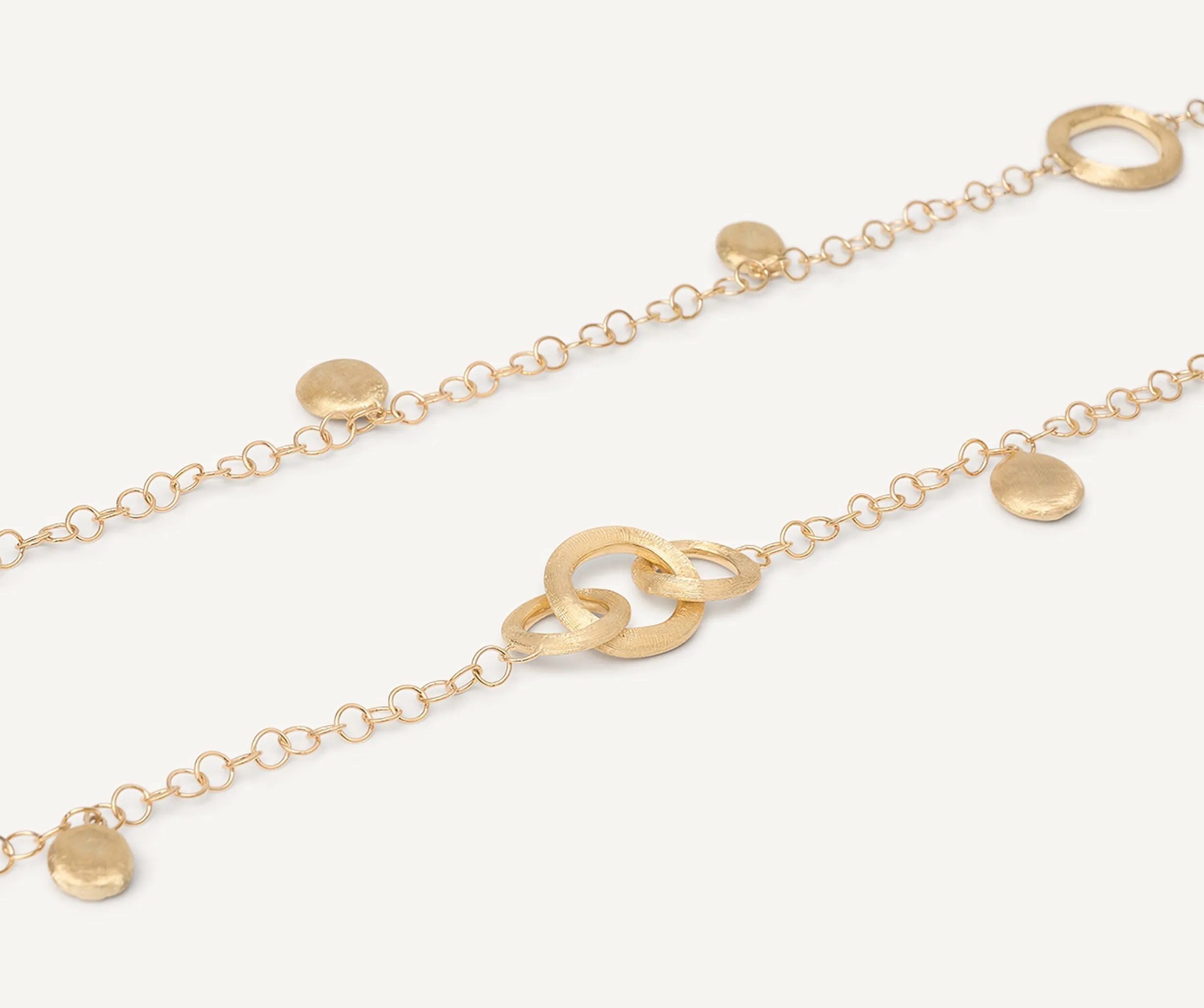 18K Yellow Gold Link & Charm Necklace, Long