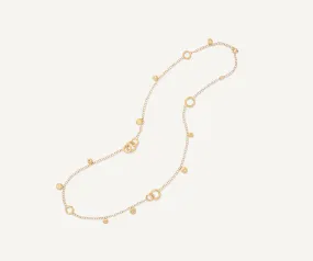 18K Yellow Gold Link & Charm Necklace, Long
