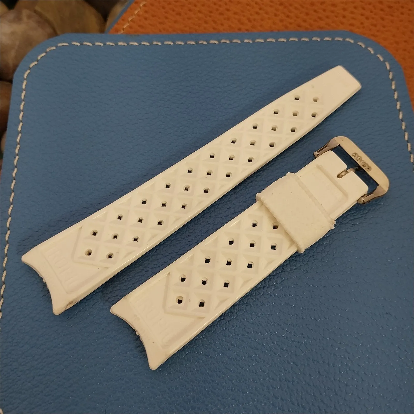 19mm Tropic Swiss Diver White Skindiver Unused 1970s Vintage Watch Band