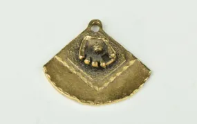 30x28mm Burnished Gold Baseball Glove and Diamond Charm package of 2
