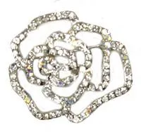 35mm Small Rose Pin, Crystal/Crystal AB, EA
