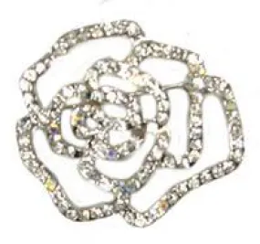 35mm Small Rose Pin, Crystal/Crystal AB, EA