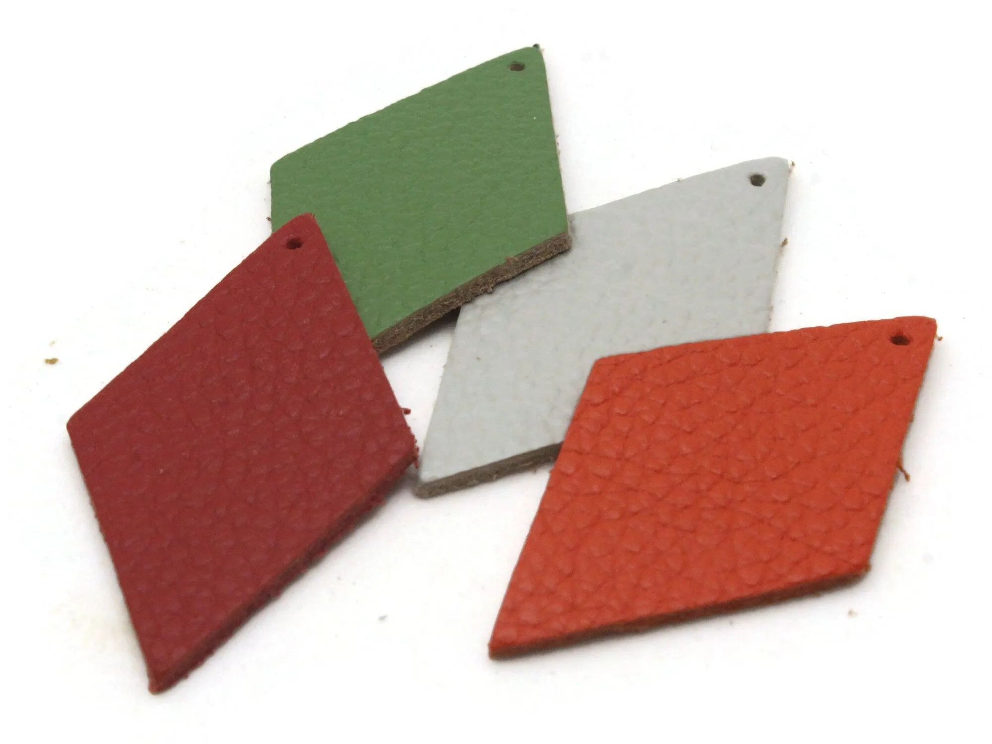 4 48mm Mixed Color Leather Diamond Pendants