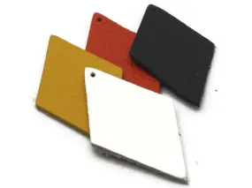 4 48mm Mixed Color Leather Diamond Pendants