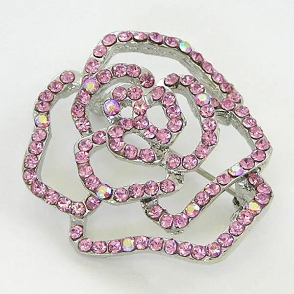 59mm Large Rose Pin, Light Rose/Light Rose AB EA