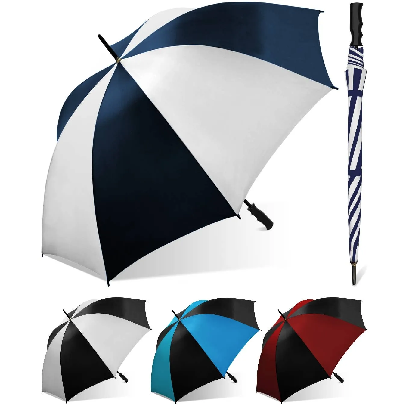 60" Manual Windproof Golf Umbrella in Assorted Combinations