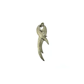 925 Oxidized Silver Diamond Feather Pendant