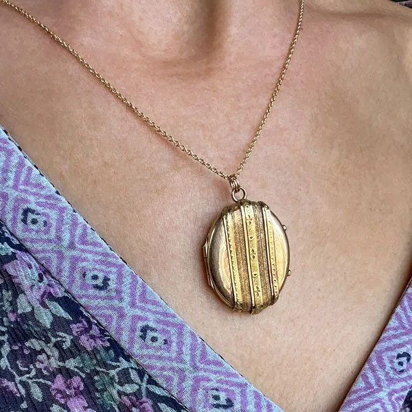 Antique Victorian Oval Locket, 1876