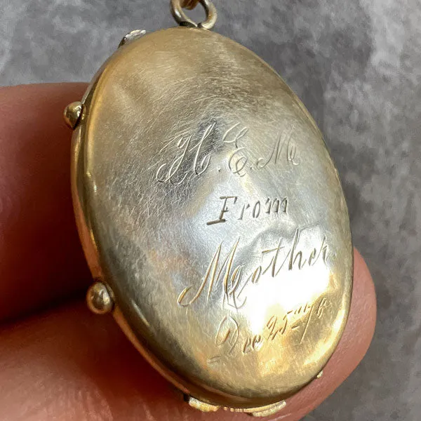 Antique Victorian Oval Locket, 1876