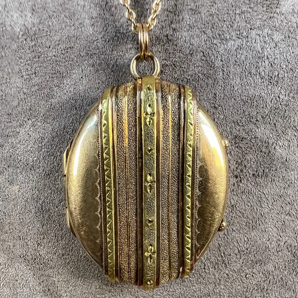 Antique Victorian Oval Locket, 1876