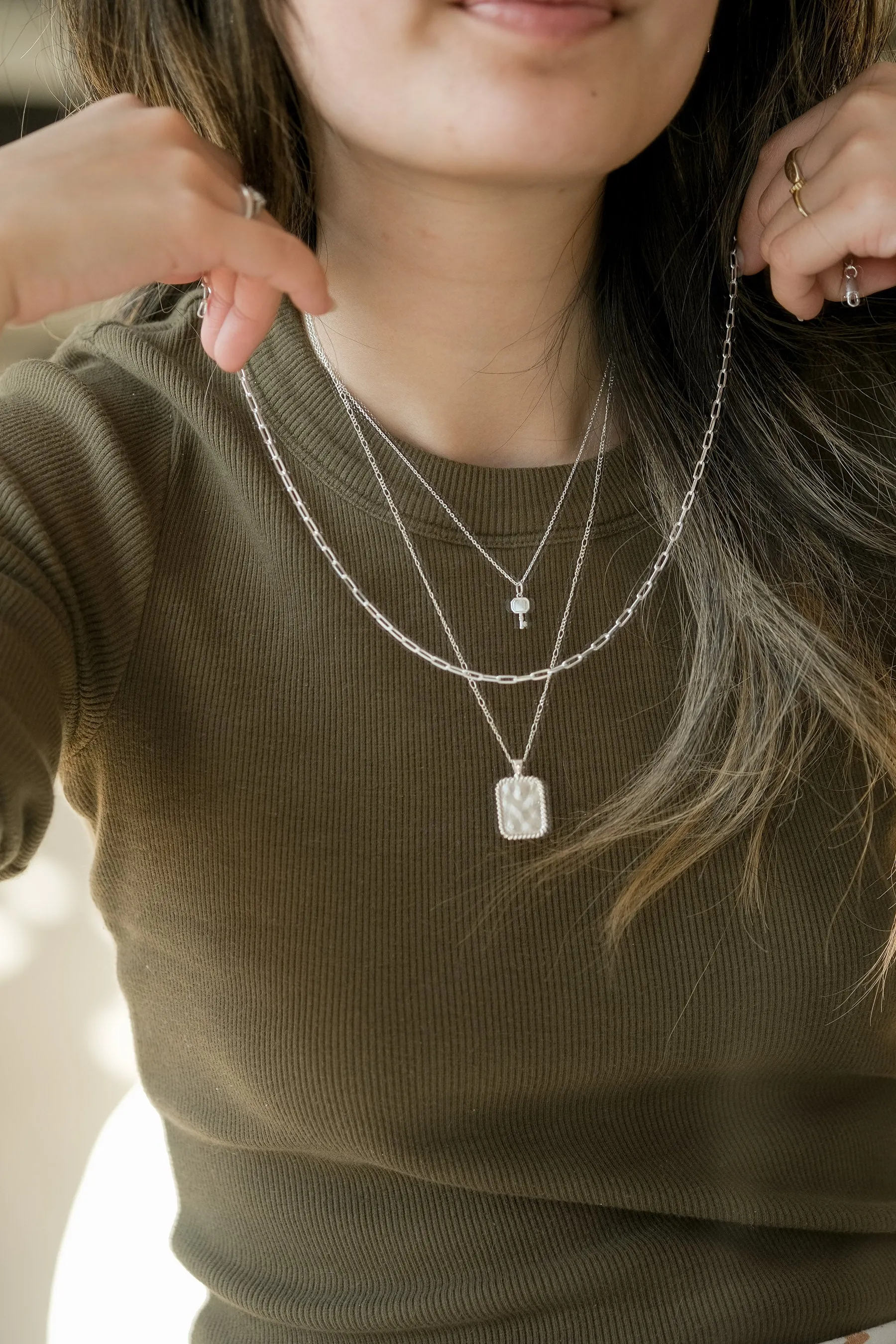 Anywhere Key Engravable Necklace - Sterling Silver