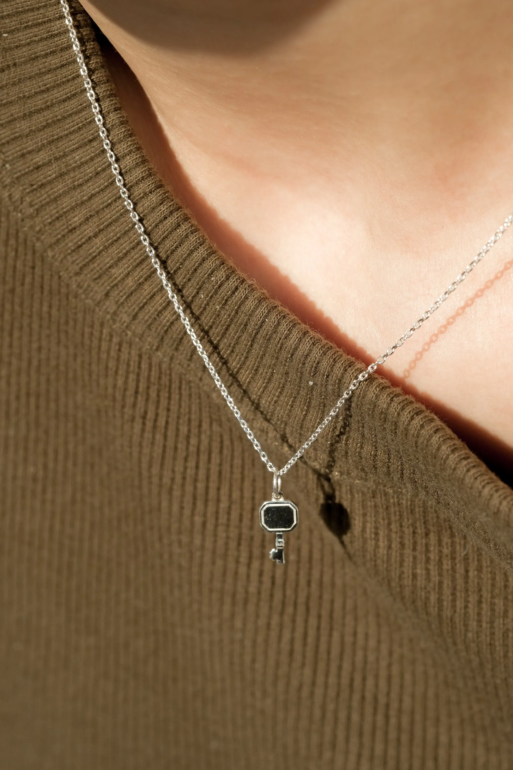 Anywhere Key Engravable Necklace - Sterling Silver