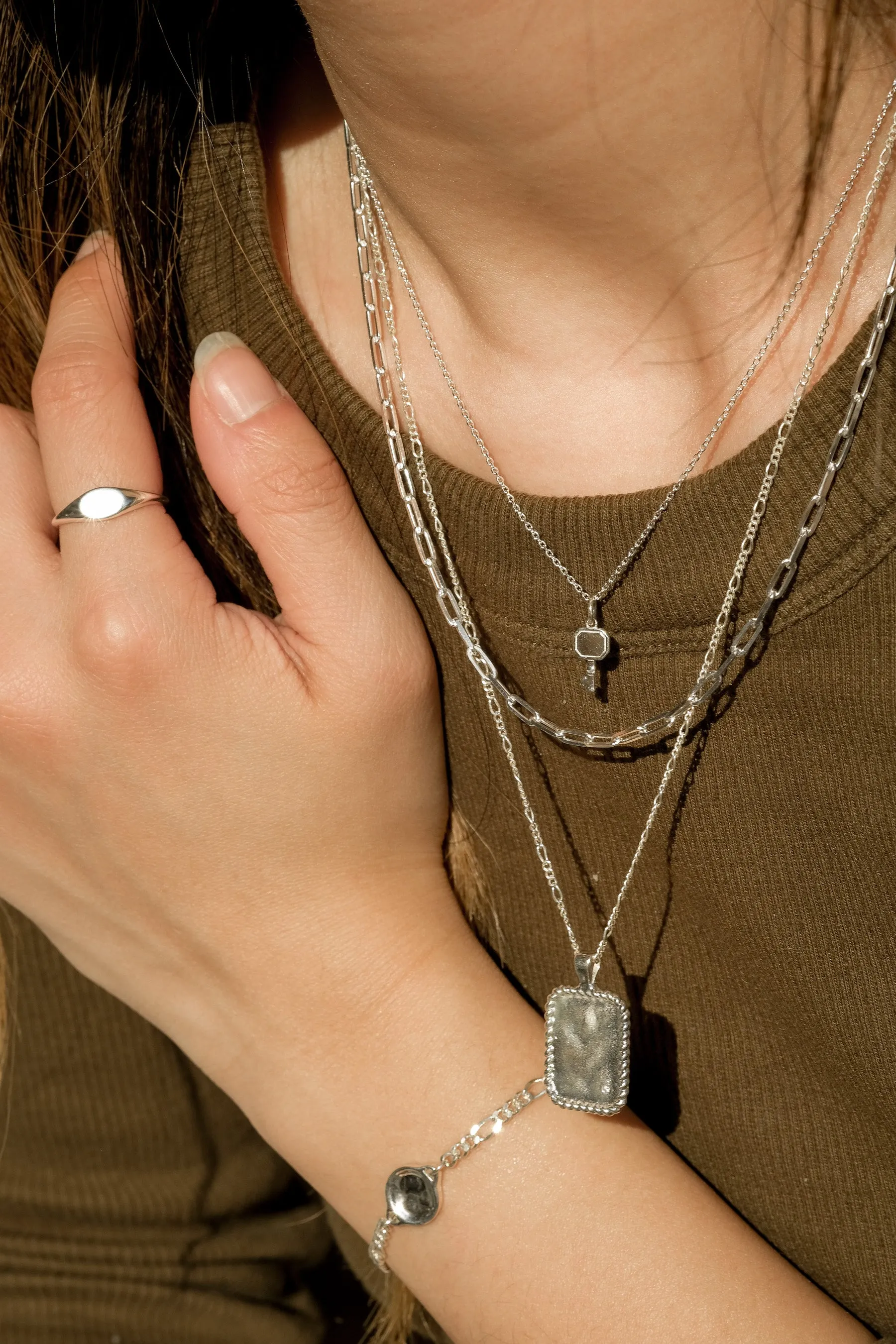 Anywhere Key Engravable Necklace - Sterling Silver