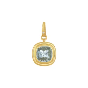 AQUAMARINE AND SINGLE DIAMOND CHARM