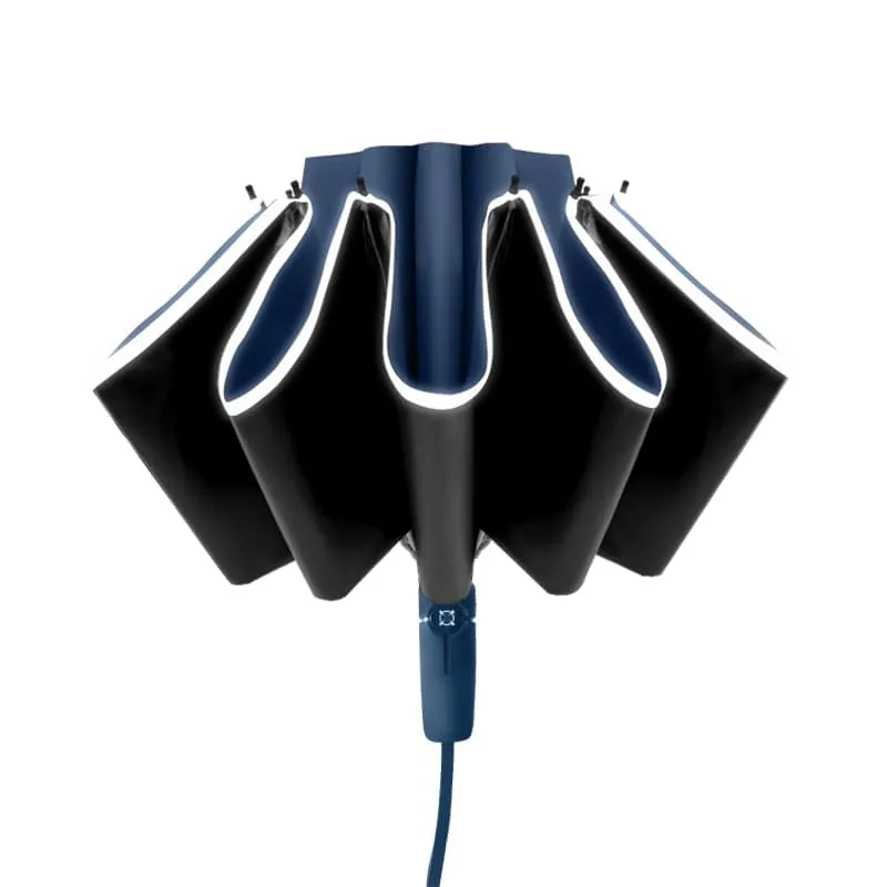 BAODINI Inverted UV Protection Umbrella for Rain and Sun Medium Size 46 inch arc Canopy UPF 50  Rverse Compact Umbrella Auto Open Close for Travel