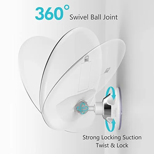 BEAUTURAL Updated 10x Magnifying Makeup Mirror with Powerful Locking Suction Cup, Lighted Vanity Mirror Bathroom Mirror with LED Lights, Portable Wall Mounted Mirror for Home, Travel