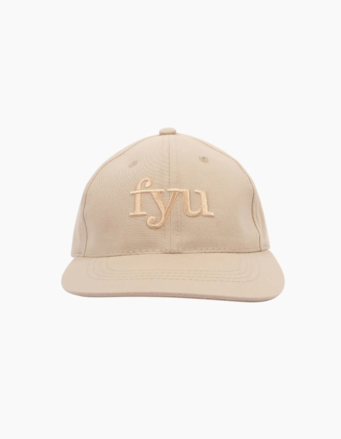 Beige Embroidered Logo Baseball Cap