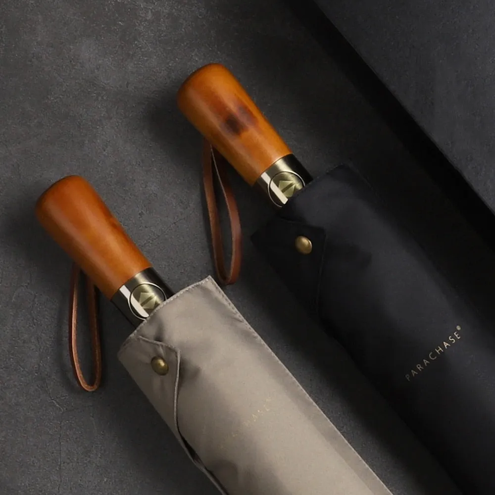 Big Umbrella Men Business Style 115cm Automatic Umbrella Rain Double Layer 10K Windproof Large Golf Umbrellas Wooden